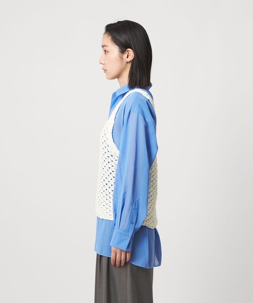 CITEN（シテン）の「＜CITEN＞メッシュニットベスト（ベスト・レディース・ブラック/ダークブラウン/オフホワイト・FREE）」の14枚目の写真