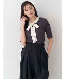 MERCURYDUO | バイカラーボウタイニット(ニット/セーター)