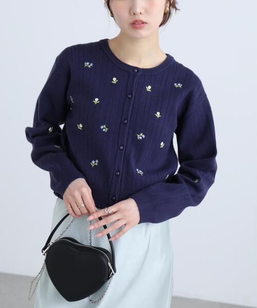 セール】◇フラワー刺繍針抜きニットカーディガン（ニット/セーター
