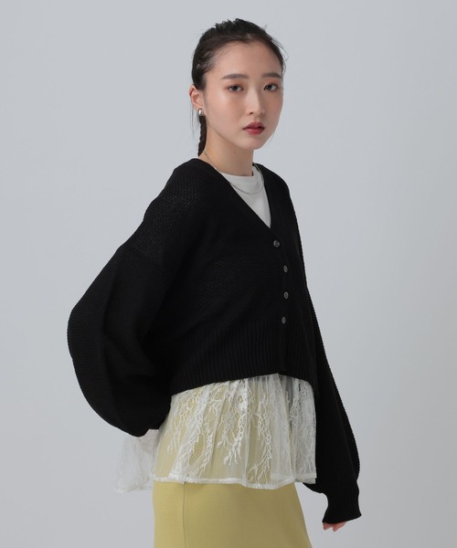 LEPSIM（レプシィム）の「5ゲージカノコカーディガン　639447（カーディガン/ボレロ・レディース・ブラック/ナチュラル・FREE）」の20枚目の写真