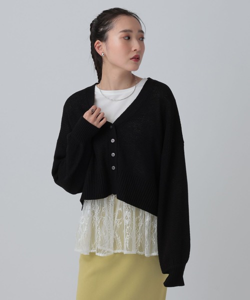 LEPSIM（レプシィム）の「5ゲージカノコカーディガン　639447（カーディガン/ボレロ・レディース・ブラック/ナチュラル・FREE）」の21枚目の写真