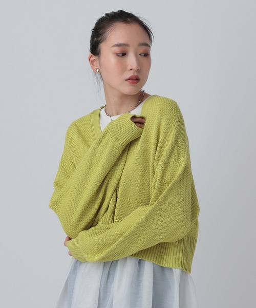 LEPSIM（レプシィム）の「5ゲージカノコカーディガン　639447（カーディガン/ボレロ・レディース・ブラック/ナチュラル・FREE）」の14枚目の写真