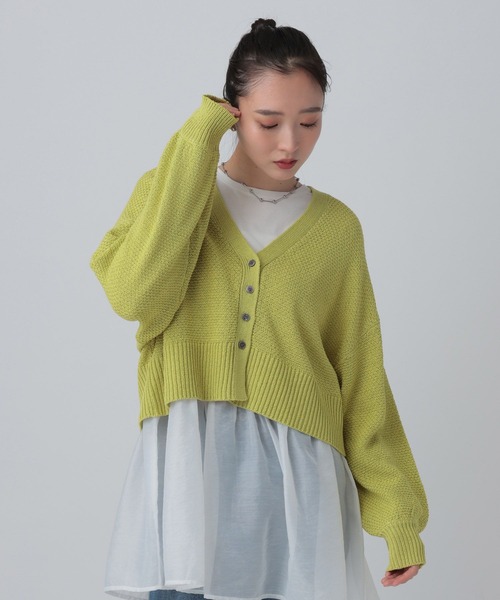 LEPSIM（レプシィム）の「5ゲージカノコカーディガン　639447（カーディガン/ボレロ・レディース・ブラック/ナチュラル・FREE）」の15枚目の写真