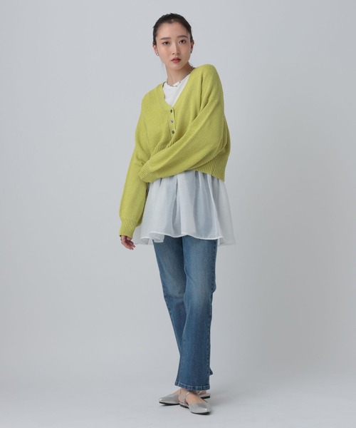 LEPSIM（レプシィム）の「5ゲージカノコカーディガン　639447（カーディガン/ボレロ・レディース・ブラック/ナチュラル・FREE）」の17枚目の写真