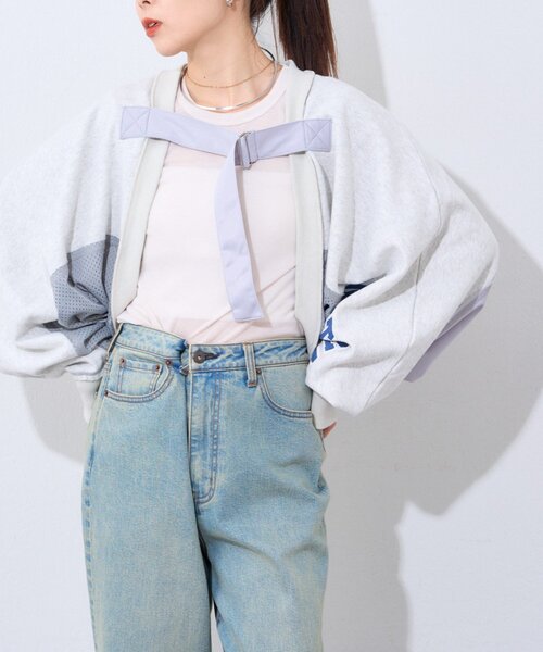 etsinta（エシンタ）の「【etsinta】リメイクスウェット2wayボレロ（Tシャツ/カットソー・レディース・グレー/ネイビー・ONE SIZE）」の5枚目の写真