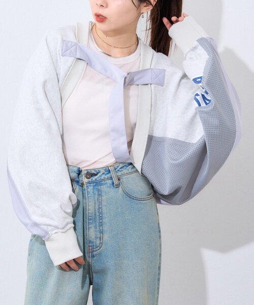 etsinta（エシンタ）の「【etsinta】リメイクスウェット2wayボレロ（Tシャツ/カットソー・レディース・グレー/ネイビー・ONE SIZE）」の10枚目の写真