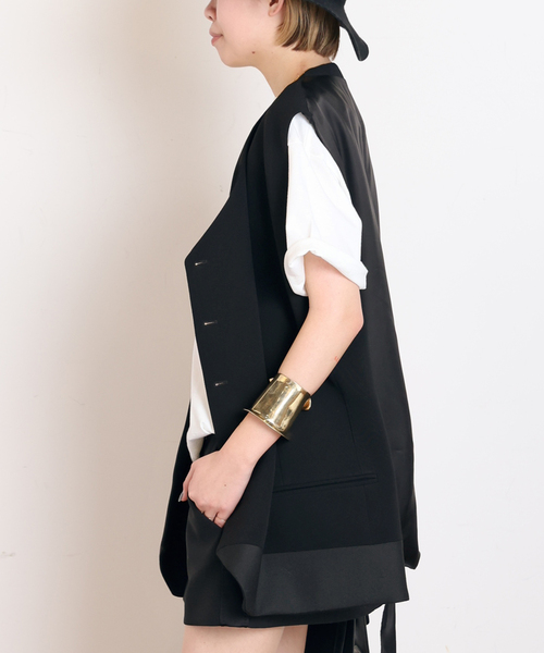 AP STUDIO(エーピーストゥディオ)の「【FRENKEN/フランケン】Waistcoat Oversized Black(スーツベスト・レディース・ブラック・FREE)」の2枚目の写真