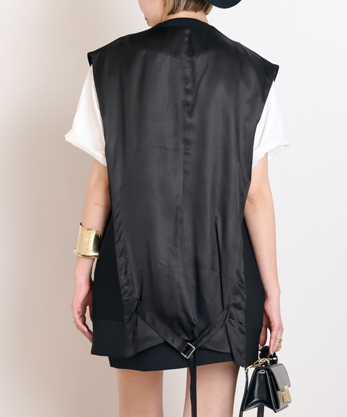 AP STUDIO(エーピーストゥディオ)の「【FRENKEN/フランケン】Waistcoat Oversized Black(スーツベスト・レディース・ブラック・FREE)」の3枚目の写真