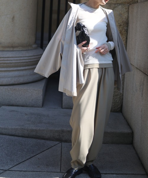 Marient（マリエント）の「レイヤードシアーTOPS（Tシャツ/カットソー・レディース・ピンク/グレー/アイボリー・FREE）」の9枚目の写真