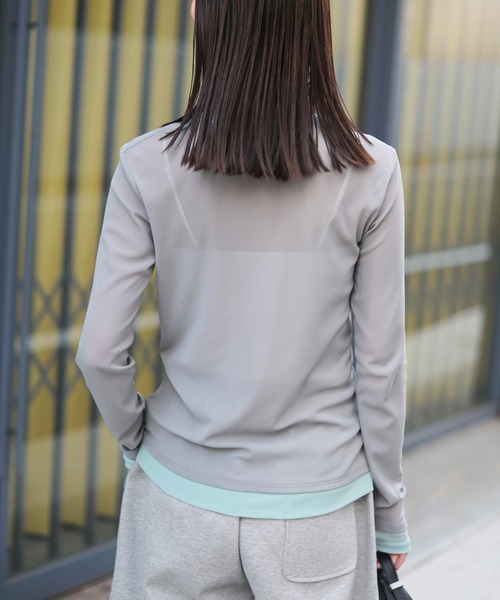 Marient（マリエント）の「レイヤードシアーTOPS（Tシャツ/カットソー・レディース・ピンク/グレー/アイボリー・FREE）」の14枚目の写真