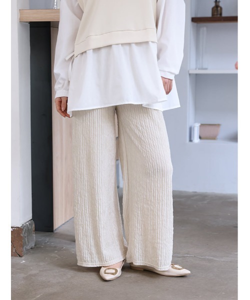 fifth(フィフス)の「リラックスプリーツパンツ(その他パンツ・レディース・ブルー系その他/アイボリー/ブラック・M)」の2枚目の写真