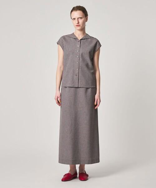 Steven Alan(スティーブンアラン)の「<Steven Alan>チェック ショートスリーブ シャツ(シャツ/ブラウス・レディース・ライトブルー/ブラウン・M/S)」の3枚目の写真