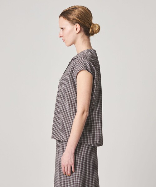 Steven Alan(スティーブンアラン)の「<Steven Alan>チェック ショートスリーブ シャツ(シャツ/ブラウス・レディース・ライトブルー/ブラウン・M/S)」の7枚目の写真