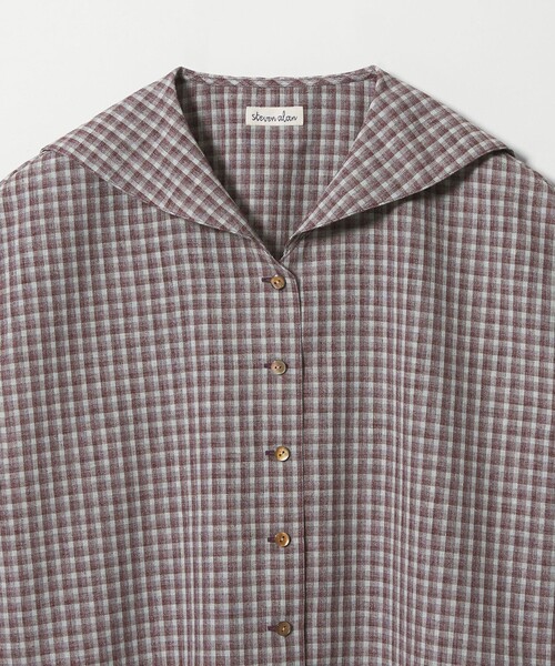 Steven Alan(スティーブンアラン)の「<Steven Alan>チェック ショートスリーブ シャツ(シャツ/ブラウス・レディース・ライトブルー/ブラウン・M/S)」の11枚目の写真