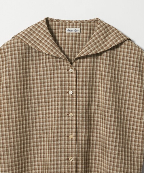 Steven Alan(スティーブンアラン)の「<Steven Alan>チェック ショートスリーブ シャツ(シャツ/ブラウス・レディース・ライトブルー/ブラウン・M/S)」の16枚目の写真