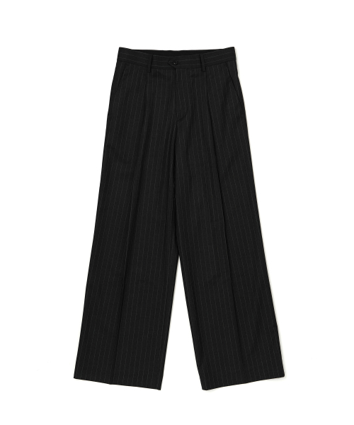 JUAN HOMME(ジュアンオム)の「ピンストライプワイドトラウザー(ブラック)(スラックス・メンズ・ブラック・SMALL/LARGE/MEDIUM)」の10枚目の写真