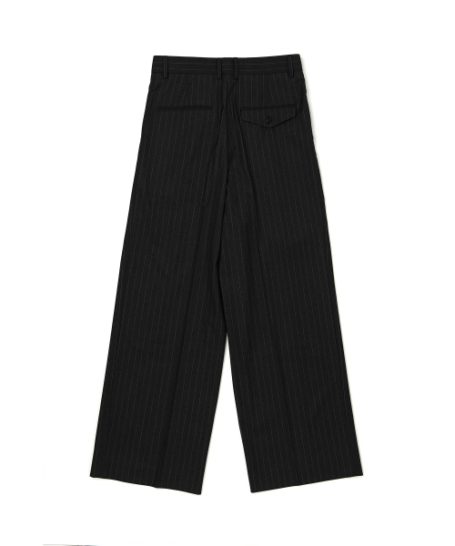 JUAN HOMME(ジュアンオム)の「ピンストライプワイドトラウザー(ブラック)(スラックス・メンズ・ブラック・SMALL/LARGE/MEDIUM)」の11枚目の写真