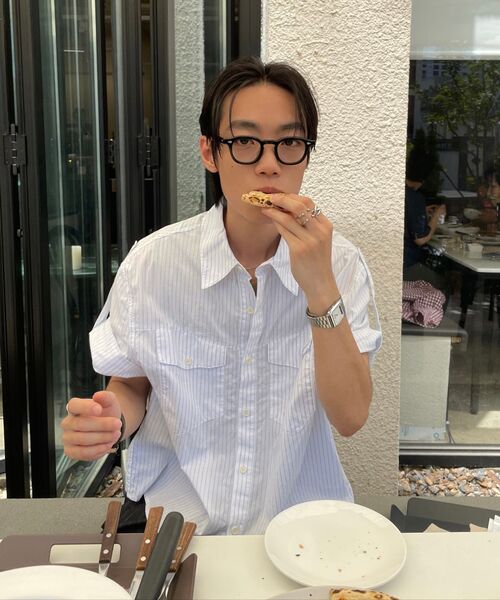 JUAN HOMME(ジュアンオム)の「ピンストライプワイドトラウザー(ブラック)(スラックス・メンズ・ブラック・SMALL/LARGE/MEDIUM)」の17枚目の写真