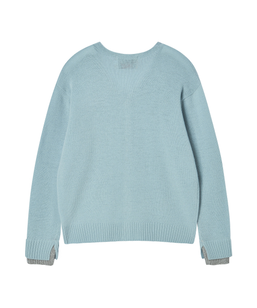 Beyond Closet（-）の「[コレクションライン] ダブルカフススーパーファインウールカーディガン スカイブルー（カーディガン/ボレロ・レディース・その他・LARGE/MEDIUM）」の3枚目の写真