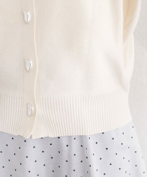 natural couture(ナチュラルクチュール)の「リサイクルポリニュアンス釦カーデ(カーディガン/ボレロ・レディース・アイボリー/ミント/ピンク/チャコールグレー/グレー・FREE)」の15枚目の写真