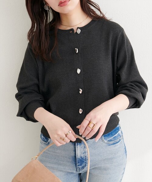 natural couture(ナチュラルクチュール)の「リサイクルポリニュアンス釦カーデ(カーディガン/ボレロ・レディース・アイボリー/ミント/ピンク/チャコールグレー/グレー・FREE)」の20枚目の写真