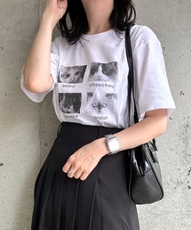 グラフィックアニマルデザインプリント半袖Tシャツ