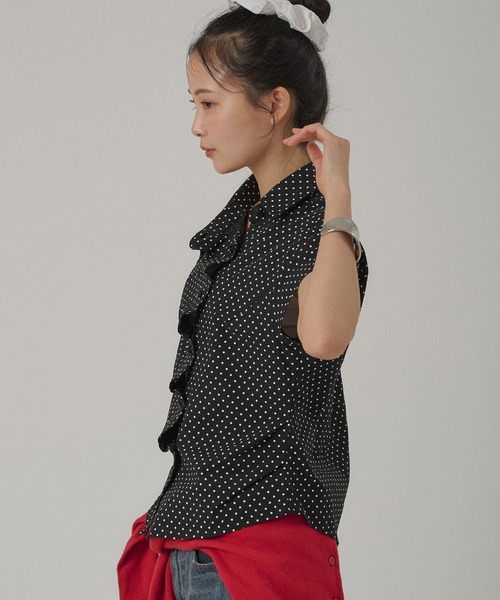 MUHET（ミュエータ）の「gather design shirt blouse / ギャザーデザインブラウス（シャツ/ブラウス・レディース・ベージュ/ライトブルー/ブラック・FREE）」の21枚目の写真