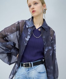 ペルルペッシュ♡ボタニカル柄トップス♡ 予約商品】レディースのトップス（パープル/紫色系・花柄・ボタニカル
