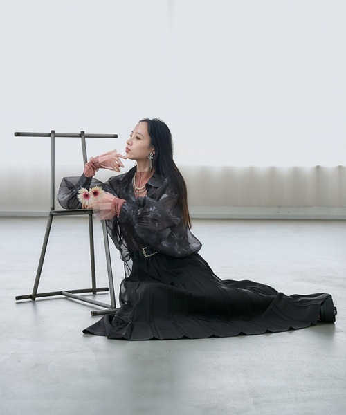 HARE（ハレ）の「アートフラワーガラシアーシャツLS(HARE)（シャツ/ブラウス・レディース・ブラック/ブルー/グリーン・FREE）」の4枚目の写真