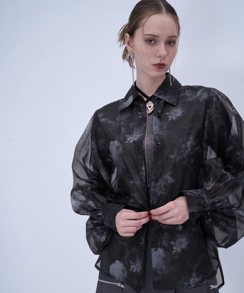 HARE（ハレ）の「アートフラワーガラシアーシャツLS(HARE)（シャツ/ブラウス・レディース・ブラック/ブルー/グリーン・FREE）」の13枚目の写真