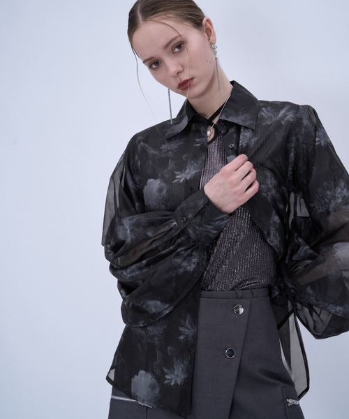 HARE（ハレ）の「アートフラワーガラシアーシャツLS(HARE)（シャツ/ブラウス・レディース・ブラック/ブルー/グリーン・FREE）」の14枚目の写真