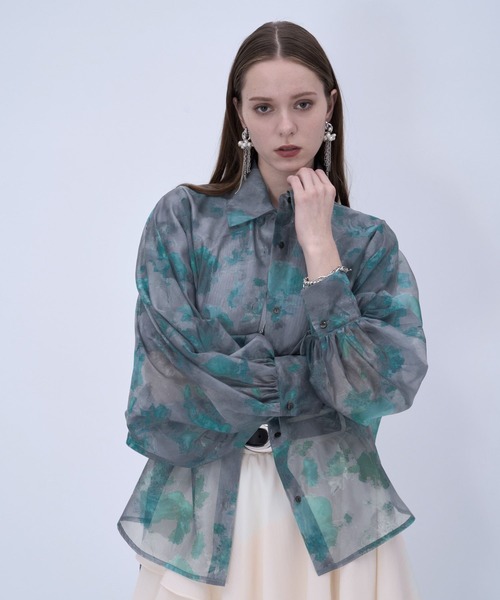 HARE（ハレ）の「アートフラワーガラシアーシャツLS(HARE)（シャツ/ブラウス・レディース・ブラック/ブルー/グリーン・FREE）」の16枚目の写真