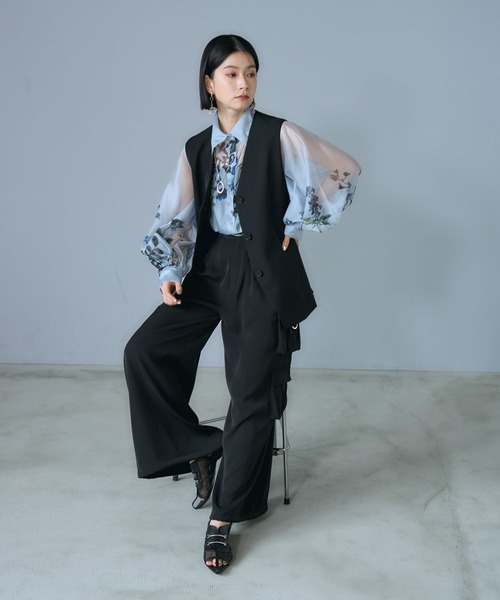 HARE(ハレ)の「アートフラワーガラシアーシャツLS(HARE)(シャツ/ブラウス・レディース・ブラック/ブルー/グリーン/ネイビー/ブラック系その他/グレー/グレー系その他/パープル・FREE)」の15枚目の写真