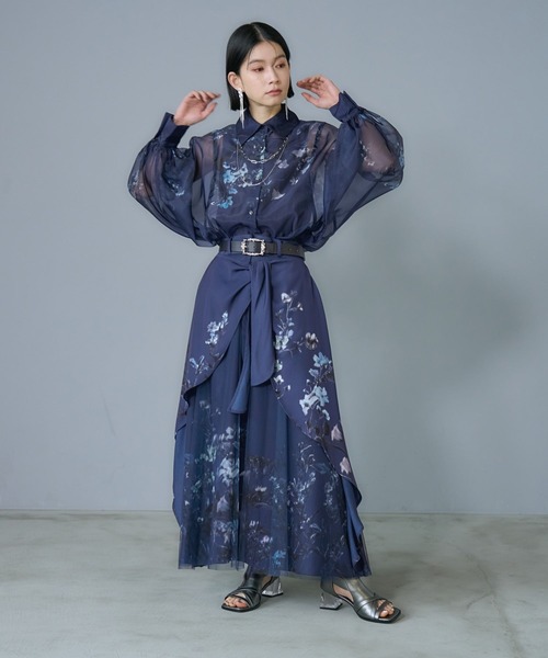 HARE(ハレ)の「アートフラワーガラシアーシャツLS(HARE)(シャツ/ブラウス・レディース・ブラック/ブルー/グリーン/ネイビー/ブラック系その他/グレー/グレー系その他/パープル・FREE)」の14枚目の写真