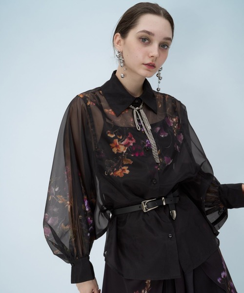 HARE(ハレ)の「アートフラワーガラシアーシャツLS(HARE)(シャツ/ブラウス・レディース・ブラック/ブルー/グリーン/ネイビー/ブラック系その他/グレー/グレー系その他/パープル・FREE)」の11枚目の写真
