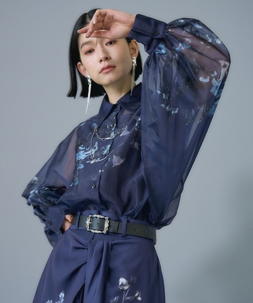HARE(ハレ)の「アートフラワーガラシアーシャツLS(HARE)(シャツ/ブラウス・レディース・ブラック/ブルー/グリーン/ネイビー/ブラック系その他/グレー/グレー系その他/パープル・FREE)」の21枚目の写真