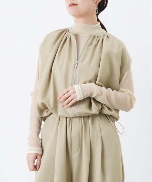 LUCA/LADY LUCK LUCA（ルカ/レディラックルカ）の「LC/LLL ラメシアーハイネックプルオーバー（Tシャツ/カットソー・レディース・カーキ/ブルー/グレー/ブラック/アイボリー・FREE）」の4枚目の写真