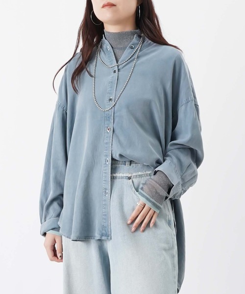 LUCA/LADY LUCK LUCA（ルカ/レディラックルカ）の「LC/LLL ラメシアーハイネックプルオーバー（Tシャツ/カットソー・レディース・カーキ/ブルー/グレー/ブラック/アイボリー・FREE）」の22枚目の写真