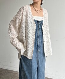 【WEB限定】ジャガードパフスリーブシャツ