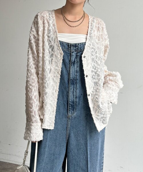 DouDou(ドゥドゥ)の「【WEB限定】ジャガードパフスリーブシャツ(シャツ/ブラウス・レディース・ブラック/オフホワイト・FREE)」の22枚目の写真