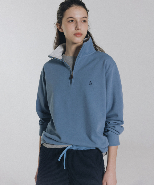 ANDNEEDS（アンドニーズ）の「Hugo half zip-up long sleeve (blue)（スウェット・レディース・その他・FREE）」の2枚目の写真