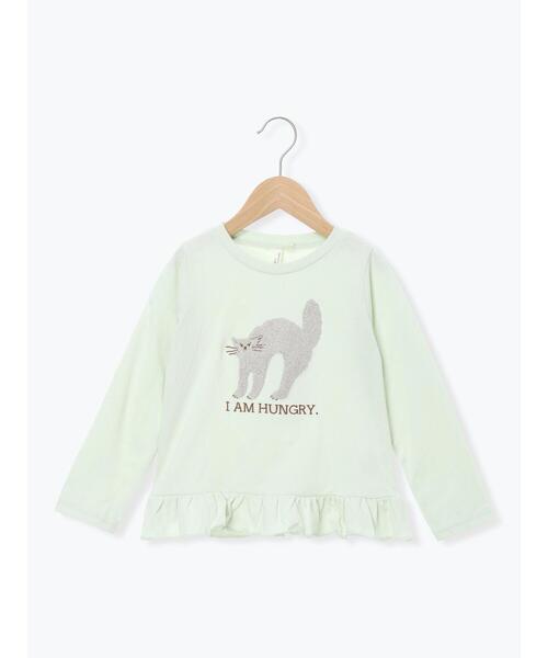 Samansa Mos2 Lagom(サマンサモスモスラーゴム)の「ネコさがら刺繍ロンT(Tシャツ/カットソー・キッズ・ミント/ラベンダー・130/95/120/110/100)」の2枚目の写真