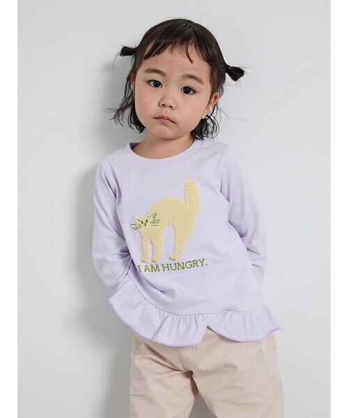 Samansa Mos2 Lagom(サマンサモスモスラーゴム)の「ネコさがら刺繍ロンT(Tシャツ/カットソー・キッズ・ミント/ラベンダー・130/95/120/110/100)」の4枚目の写真