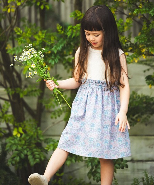 フラワー 切替 ノースリーブ ワンピース 2026SS（90～150cm）子供服