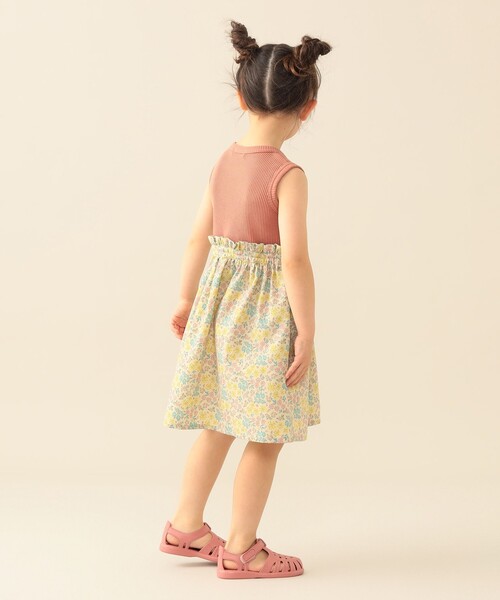 BEAMS mini（ビームスミニ）の「フラワー 切替 ノースリーブ ワンピース 2026SS（90～150cm）子供服 夏物 まとめ買い キッズ プチプラ 定番（ワンピース・キッズ・オレンジ系その他4/ネイビー/ホワイト系その他3・90/100/110/120/130/150/140）」の11枚目の写真