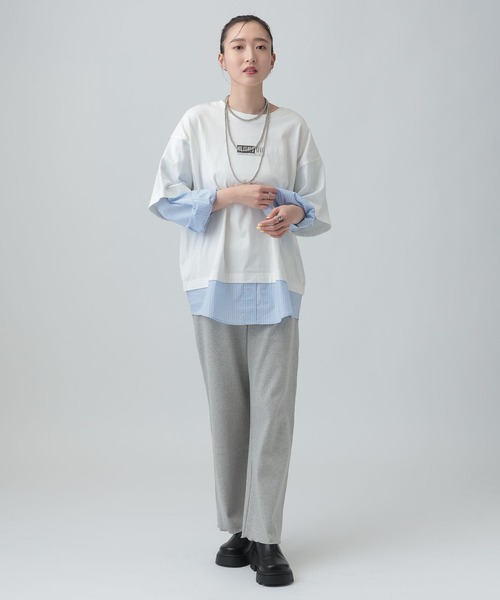 LEPSIM（レプシィム）の「布帛レイヤードBIGTEE　645476（Tシャツ/カットソー・レディース・チャコールグレー/ライトグレー/オフホワイト・FREE）」の7枚目の写真