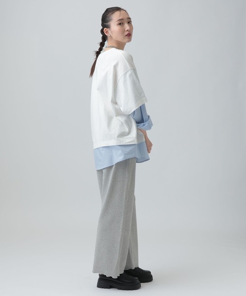 LEPSIM（レプシィム）の「布帛レイヤードBIGTEE　645476（Tシャツ/カットソー・レディース・チャコールグレー/ライトグレー/オフホワイト・FREE）」の9枚目の写真