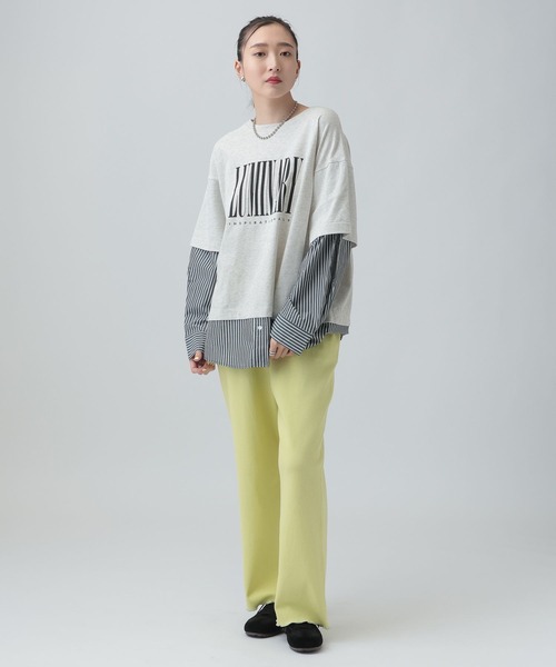 LEPSIM（レプシィム）の「布帛レイヤードBIGTEE　645476（Tシャツ/カットソー・レディース・チャコールグレー/ライトグレー/オフホワイト・FREE）」の13枚目の写真