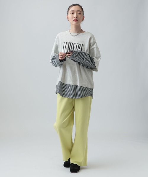 LEPSIM（レプシィム）の「布帛レイヤードBIGTEE　645476（Tシャツ/カットソー・レディース・チャコールグレー/ライトグレー/オフホワイト・FREE）」の14枚目の写真