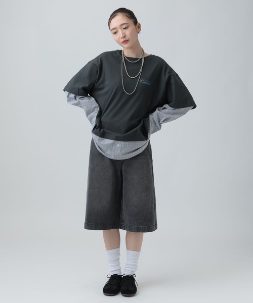 LEPSIM（レプシィム）の「布帛レイヤードBIGTEE　645476（Tシャツ/カットソー・レディース・チャコールグレー/ライトグレー/オフホワイト・FREE）」の19枚目の写真